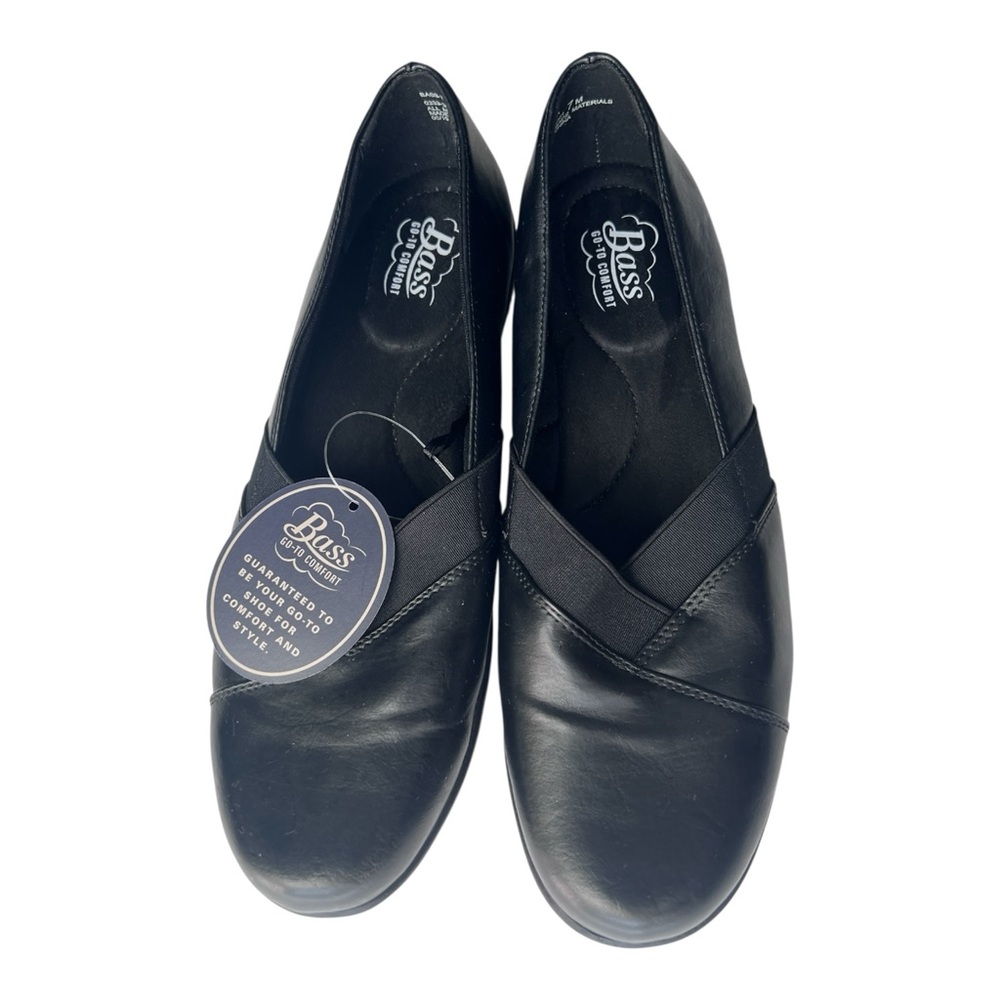 Bass‎ Go To Comfort Slip-On Elastic Strap Black Flats Women’s 7 NWT